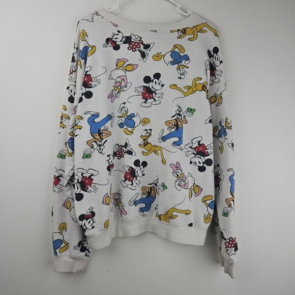 MICKEY AND FRIENDS Sweatshirt All Over Print Womens XL Cotton Blend CUTE - Picture 9 of 10